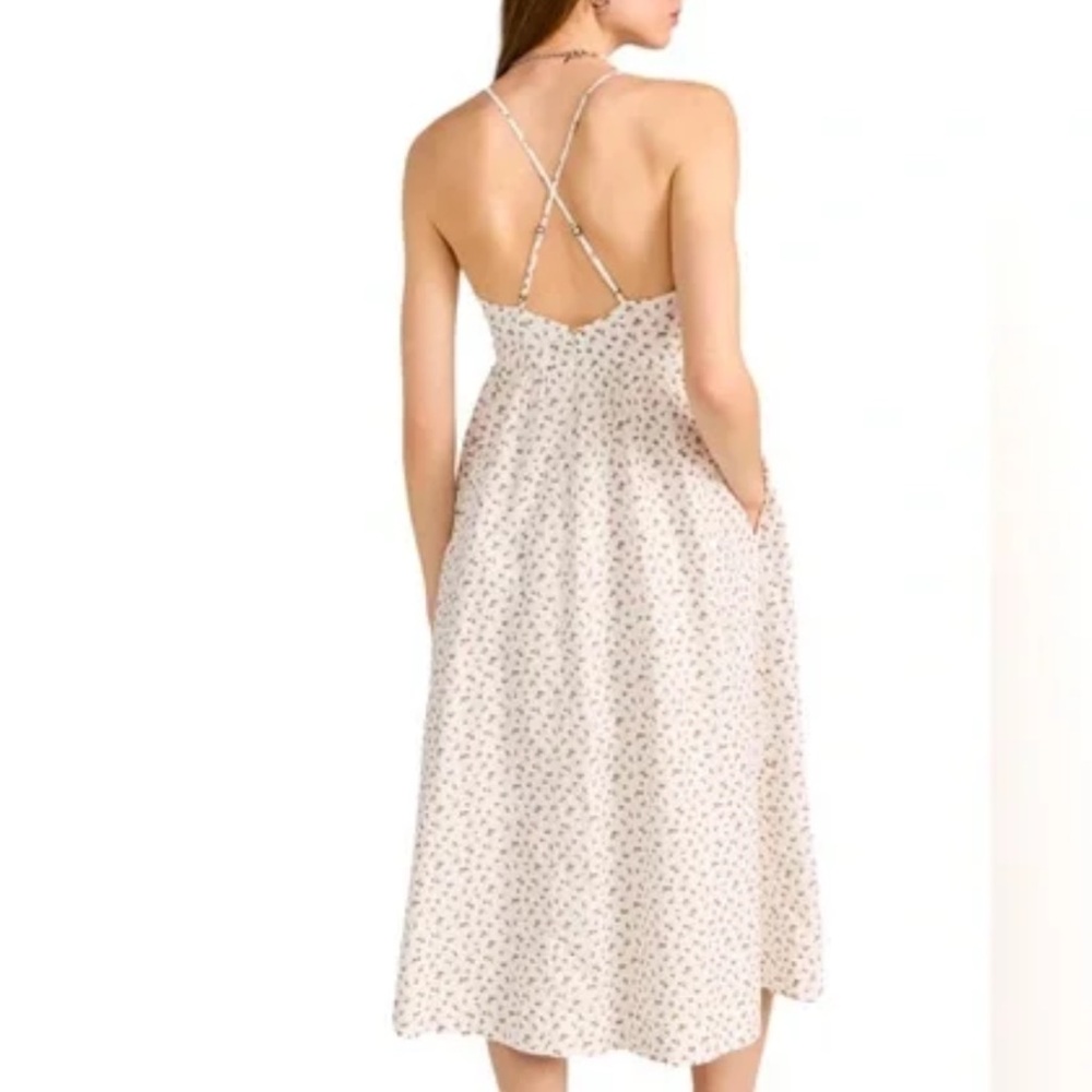 MADEWELL | Alexa Ruffle Bodice Button Down Midi Dress in Little Buds Lighthouse